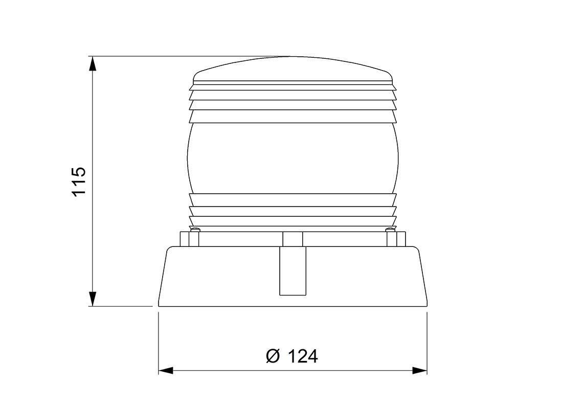 LED Blitz-Kennleuchte FRESNEL, zum Anschrauben, gelb, Doppelblitzlicht